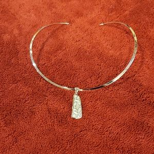 Lia Sophia choker with mother of pearl pendant